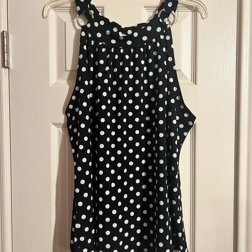 First love polka dot sleeveless top